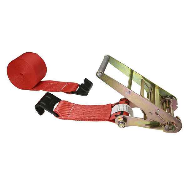 Us Cargo Control 4" x 40' Red Ratchet Strap w/ Flat Hooks 8540FH-RED